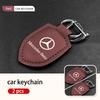 CDX1 Hot 2026 New For Benz Car Keychain Key Holder Shield Leather Key Rings Pendant For Mercedes Benz W202 W212 W126 W140 W168 W177 C