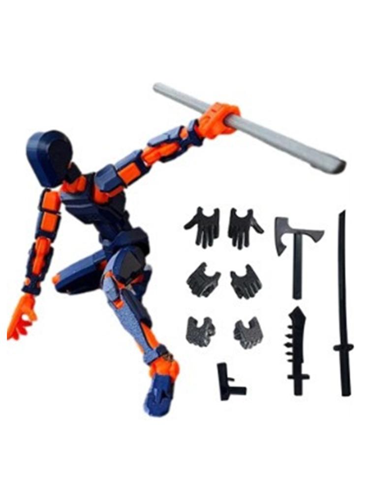 Multi-jointed, Transformable Robot 3D-printed Action Figure with 13 Joints, DIY Assembly Gift for Adults, Parents, and Children