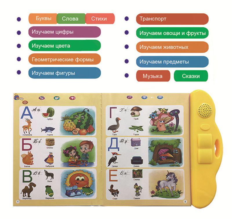 Teaching Electronic Sound Book Educational Book Pronunciation Learning Toy Kid Russian Language Reading Machine