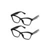 2pcs Women's Trendy Reading Glasses Fashion Blue Light Blocking Hyperopia Eyewear for Men Ladies Square Far Sight Eyeglasses