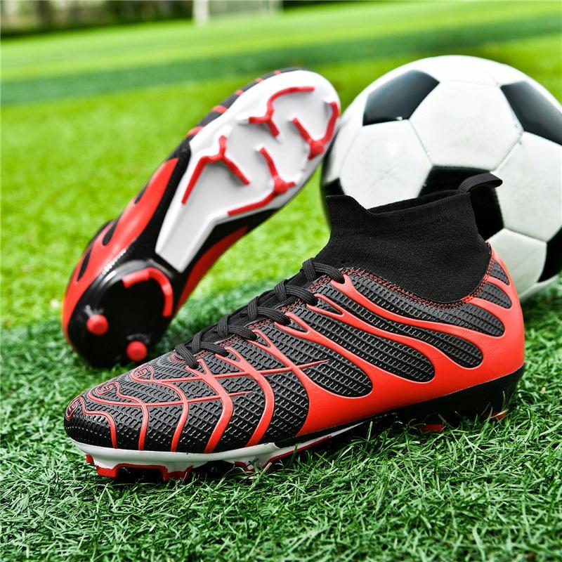 Atmungsaktive High-Top Profi-Futsal-Fußballschuhe mit Stollen und langen Stollen Kunstrasen-Trainingsschuhe