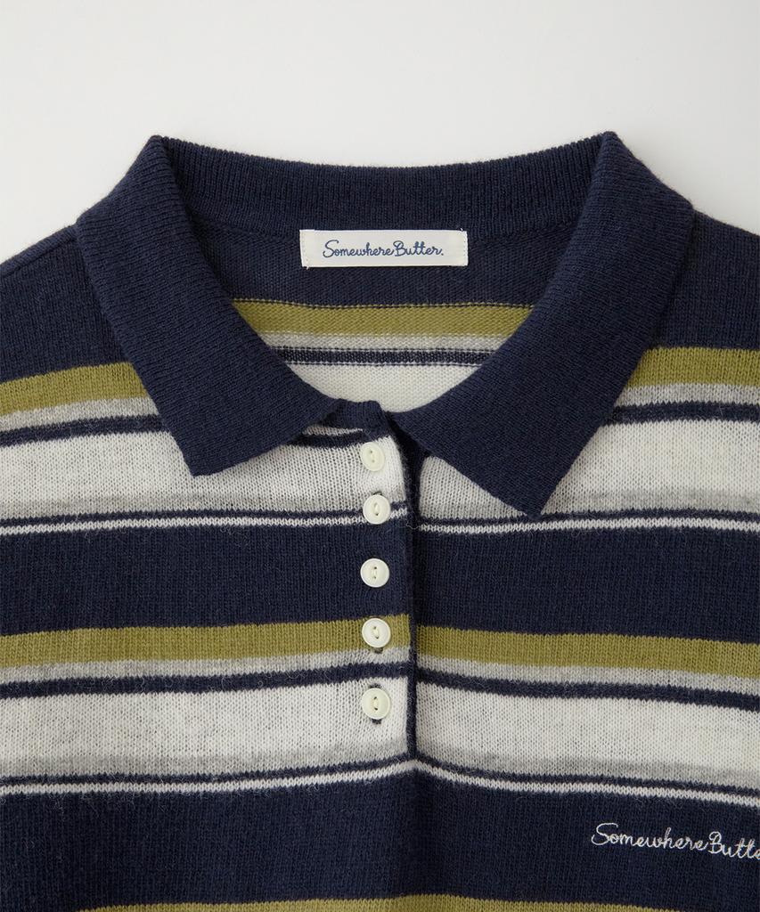 Sseomweeobeoteo Cope Stripe Knit - Navy