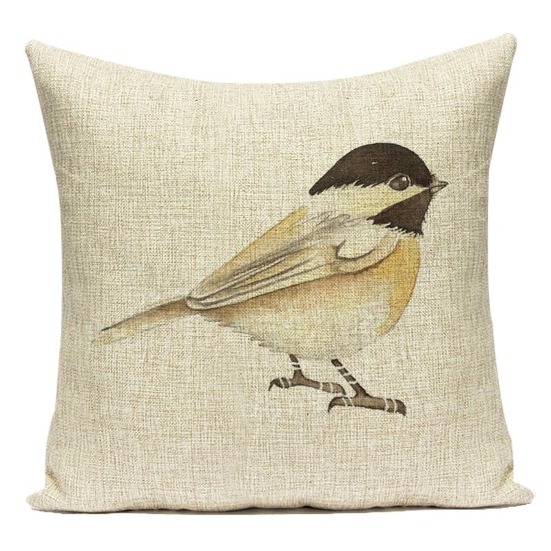 Country Style Cushions Cover Bird Feather Throw Pillow Case Home Decorative Sofa Bed Car Polyester Pillow Cover
