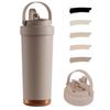 SKIASE Tumbler with Straw, Ceramic Coated, 750ml, Portable, with Handle, Direct Drinking, Lid, Spill-Proof, Stainless Steel, Keeps Drinks Hot or Cold,