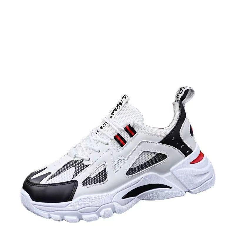 Men's Sports Shoes Spring New Mesh Breathable Casual Sports Shoes Fashionable Thick Soled Lightweight Running Shoes