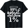 T-shirt Drôle Ange Diable 99 Pour Cent Côté Sauvage Blague pour Elle