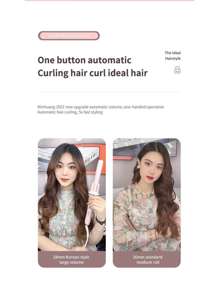 28mm automatická kulma: Technologie negativních iontů pro bezproblémové velké lokny a vlny, šetrná k vlasům a bez jejich poškození.