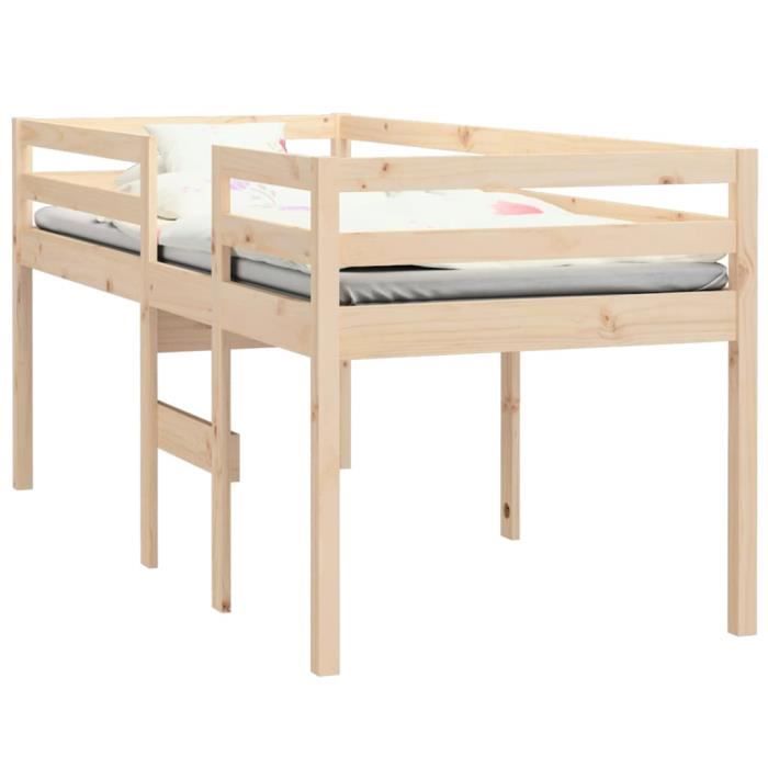 VidaXL High Bed 90x190 Cm Solid Pine Wood 821614