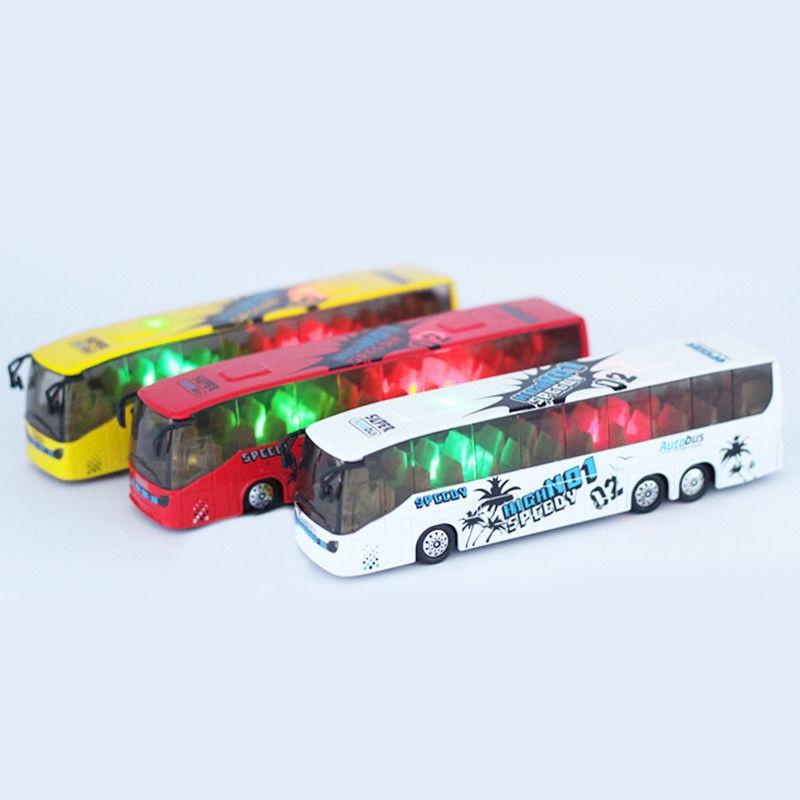 Exquisite 150 Diecast Metal Alloy Bus Toy For Kids With Openable Doors Music Light