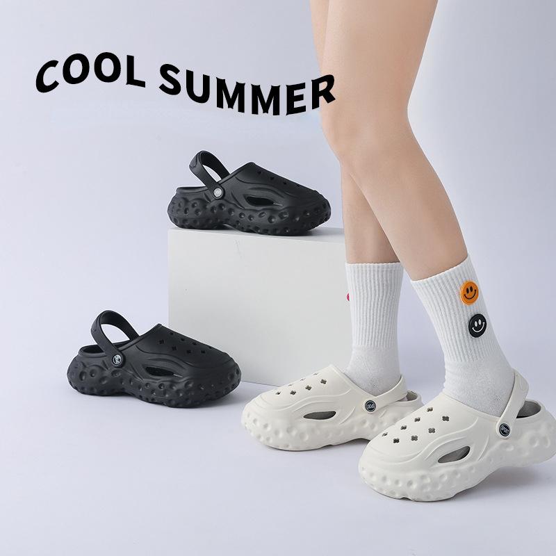 

Перфорированная обувь на толстой подошве для женщин в новых ленивых полутапочках и пляжных сандалиях