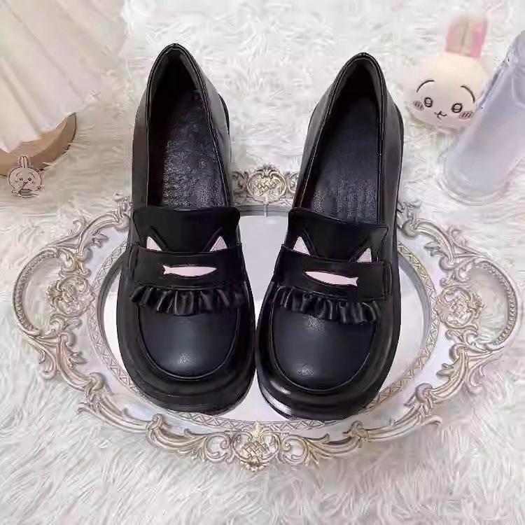 2025 New Japanese Jk Uniform High-heeled Mary Jane Small Leather Shoes Women's British Style Spring Platform Heightened Loafers