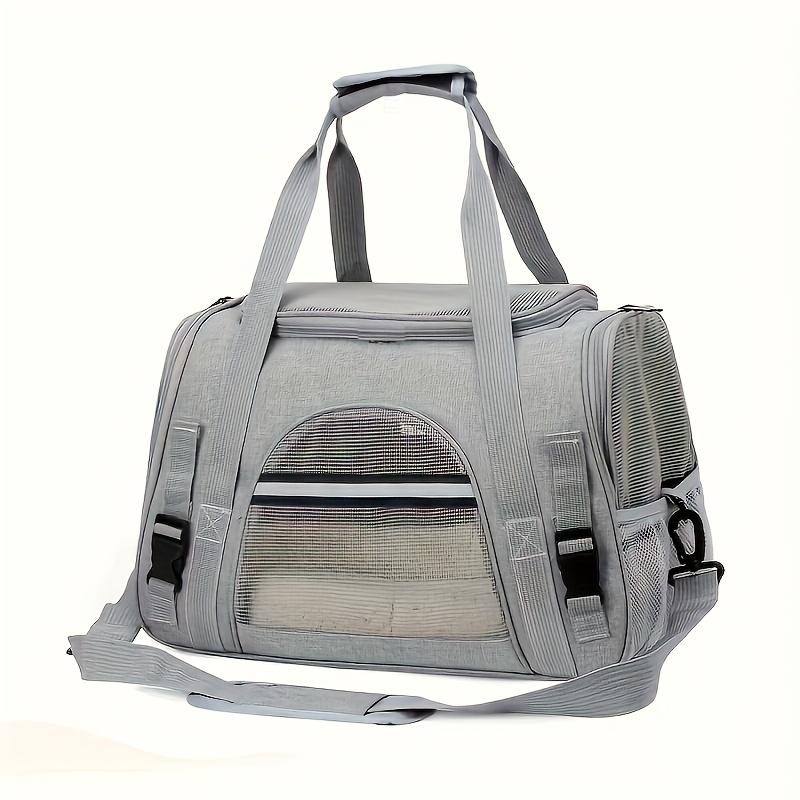 Portable Cat Carrier Bag, Breathable Polyester Soft-Sided Travel Pet Bag with Zipper Closure, Outdoor Pet Carrier