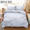 Gold White Marble Bedding Set Luxury Duvet Cover Queen King Size Soft Comforter Bed Linen for Adults