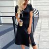 2025 Clothing New Fashion Short Sleeve Split Women's Dress