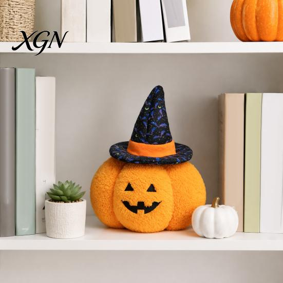 Holiday Themed Doll Halloween Pumpkin Plush Toy, Spooky Ghost Bat Demon Stuffed Doll, Party Favors Cartoon Plushie Decoration for Home,