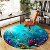 1 szt. podwodny ocean Okrągła mata na krzesło Dywanik - Antypoślizgowy, Mata podłogowa do biura, sypialni i dekoracji wnętrz c1125119