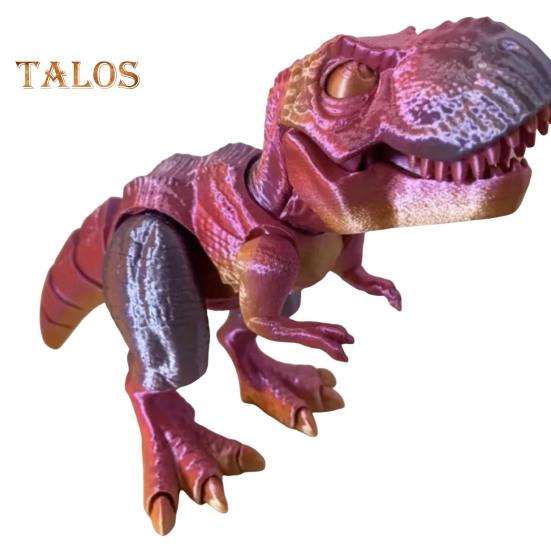 Estatueta de dinossauro impressa em 3D Articulações móveis Figura de tiranossauro Modelo de dinossauro articulado Brinquedo Decoração de mesa para casa, escritório, estante