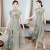 Verbessertes Cheongsam-Kleid Damen Sommer Slim-Fit Qi-Taschenrock Neuer chinesischer Stil Kurzärmelrock Sommer