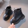 Children's short boots 2024 season new British retro Martin boots boys and girls fiber baby outdoor boots shoes