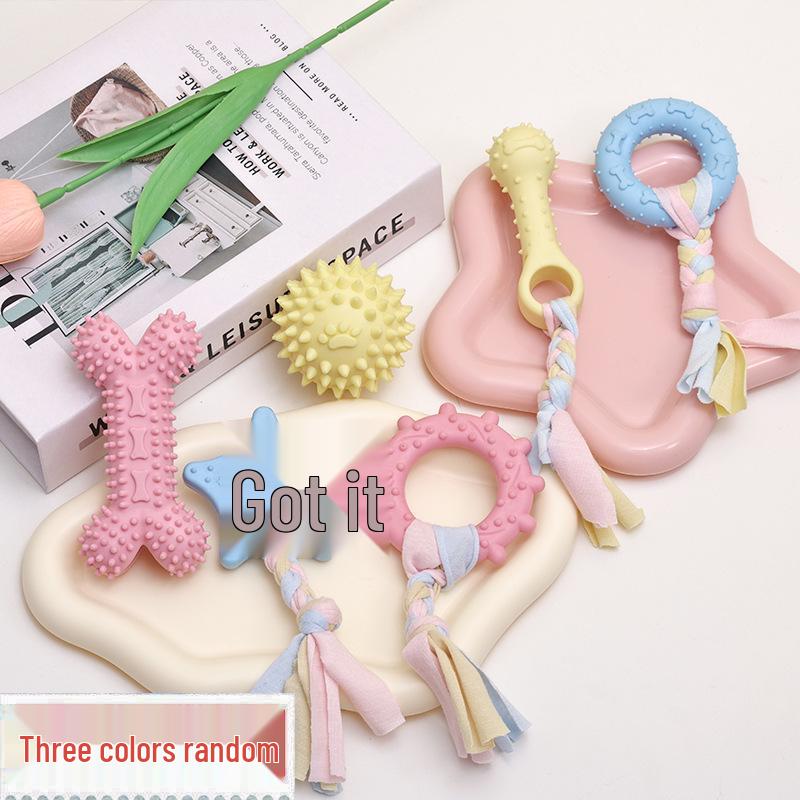 Durable TPR Dog Teething Toys with Cotton Rope