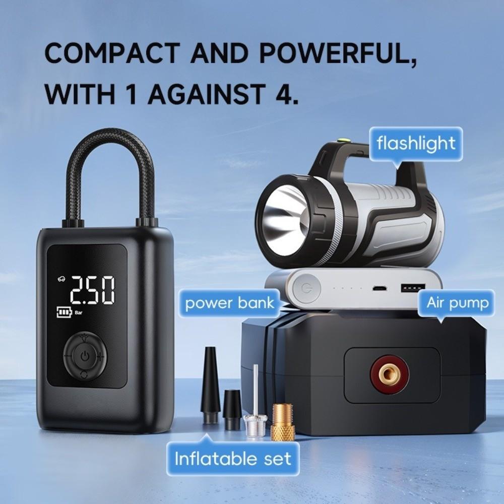 LCD Display Electric Tire Pump With Light Rechargeable Pump Powerful Tyre Inflator  Bicycles