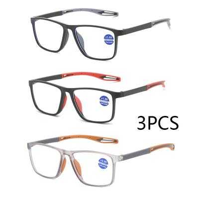3Pcs Anti-Blue Light Reading Glasses Ultralight  Sport Presbyopia Eyeglasses Women Men Far Sight Optical Eyewear Diopters