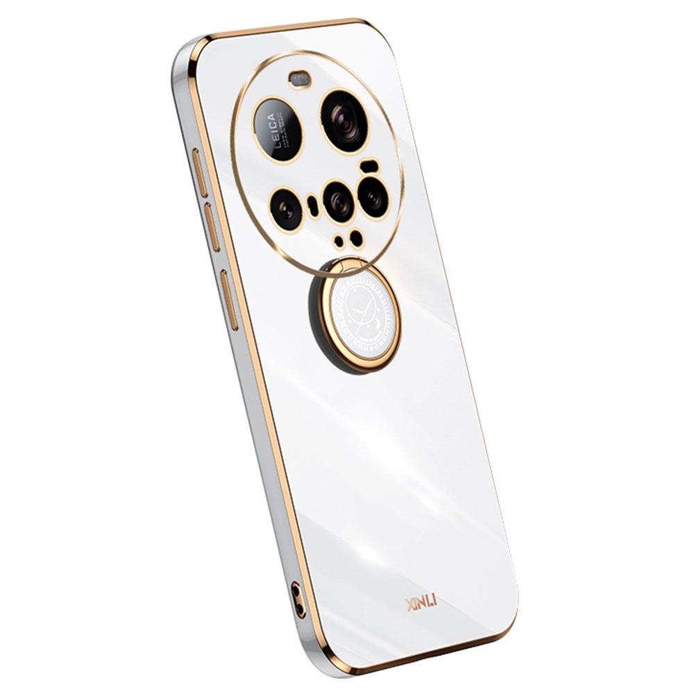 XINLI For Xiaomi 15 Ultra Case Ring Kickstand Electroplating TPU Phone Cover