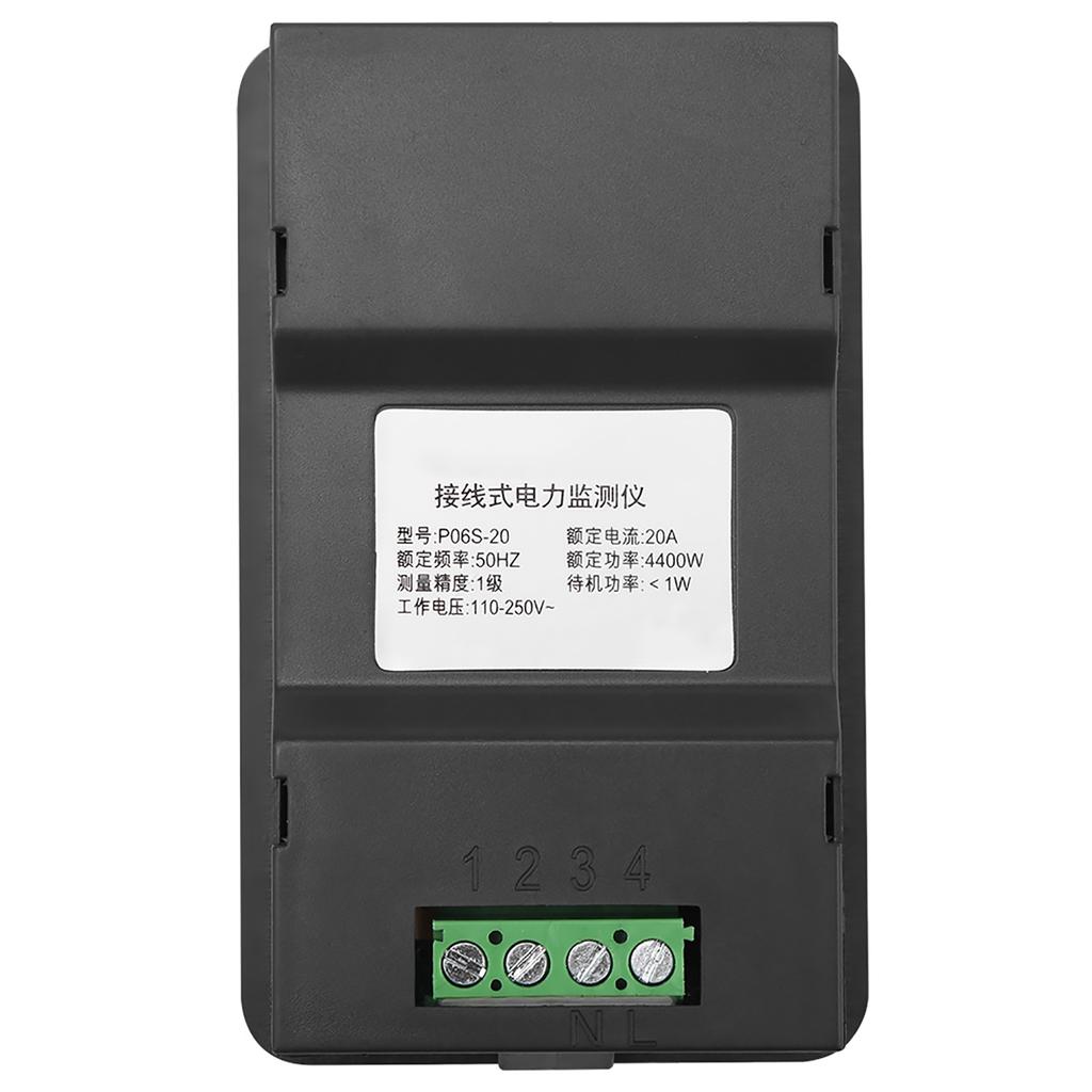 6 in 1 AC Meter Voltage 110V‑250V Current 20A Power Factor KWH Frequency