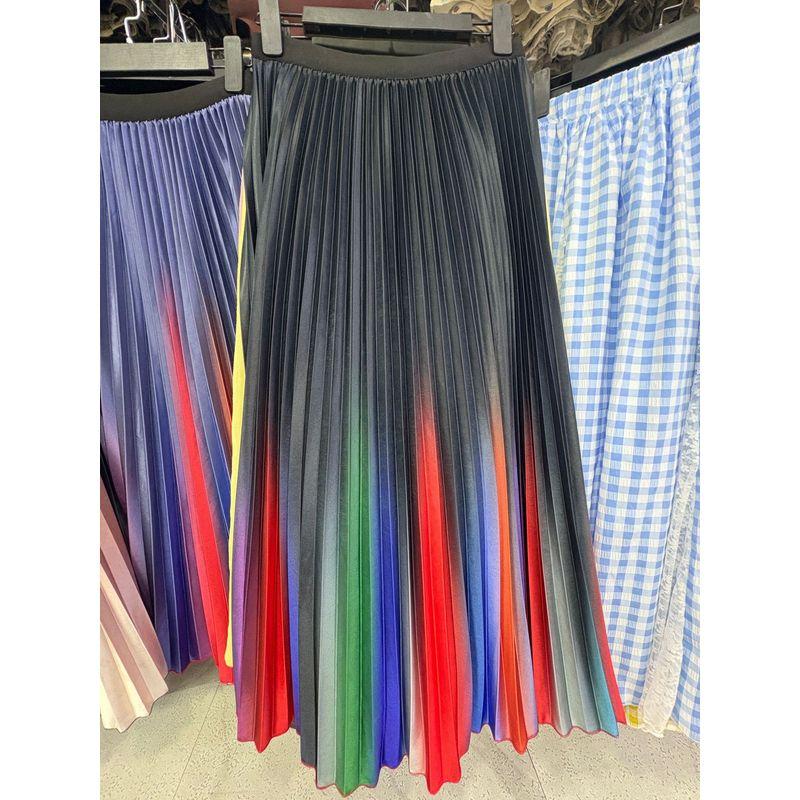 Solid Color Elastic Waist Bag Hip Skirt Pure Color Elastic Waist
