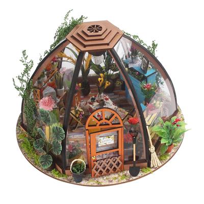 DIY Flower Room Model Hand‑Made Wooden Creativity Stereoscopic Mold for Children Adults Model Kit DIY Miniature Dollhouse Kit