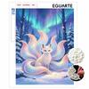 Framed Pearl Painting Kit NineTailed Fox Aurora DIY 3D Bead Canvas Art Creative Leisure Craft Home Decoration Wall Art Relaxing Hobby Gift