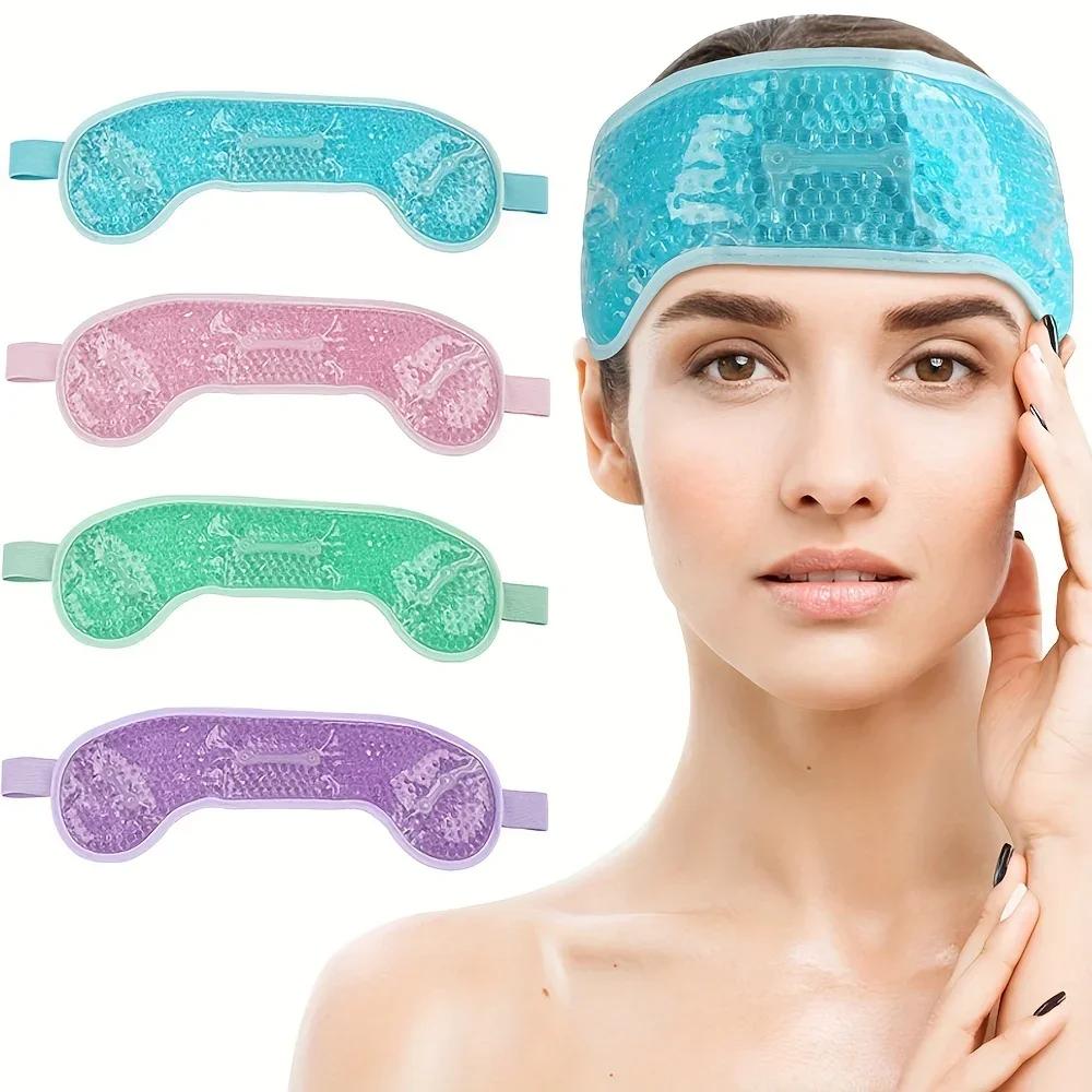 Head Gel Ice Pack Migraine Ice Pack with Gel Bead Pain Relief Hot Or Cold Compress Migraine Ice Wrap for Headache Forehead Care