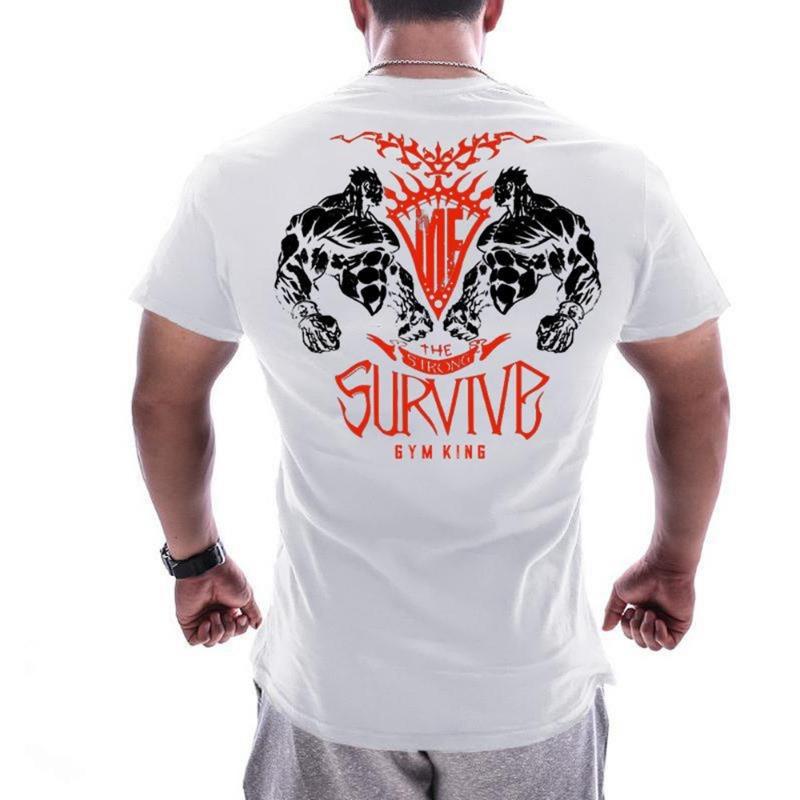 Summer Short Sleeved Men's Loose Large Stretch Fitness Sports Leisure Fashion Printed T-Shirts Men’s
