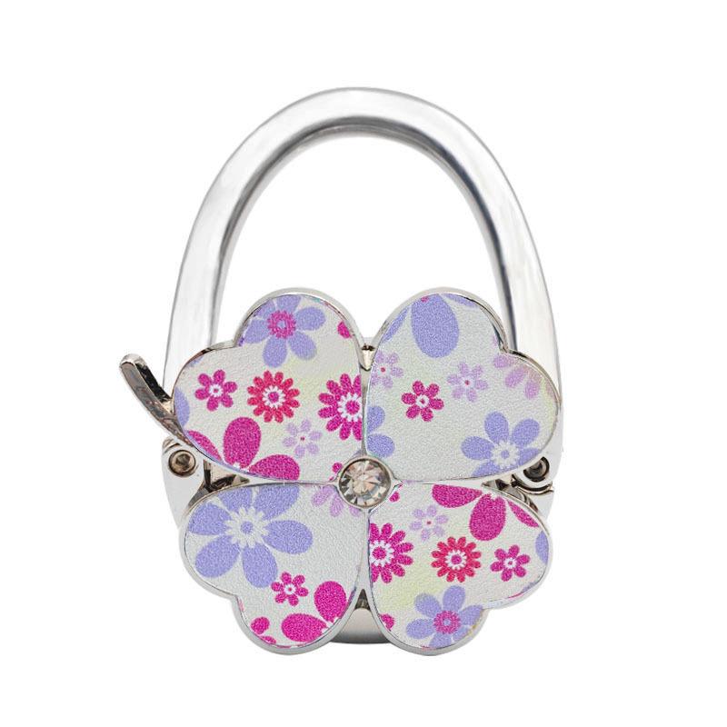 Four-Leaf Clover Enamel Handbag Hook - Zinc Alloy Hanger