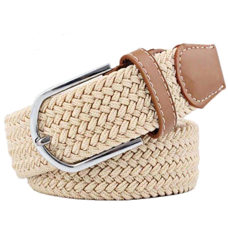 Elastic Braided Belt Casual Pin Buckle Women's Canvas Belt Men's Elastic Belt
