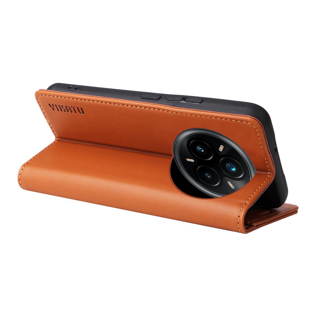 Pro Realme 14 Pro+ 5G Pouzdra na telefon YIKATU Magnetické zavírání PU kůže Mobilní kryt