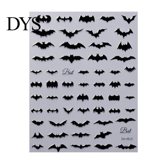 Spider Nail Art Halloween 3D Embossed Stickers, Skeleton Hand Pumpkin Bat Decals, Gothic Manicure Decoration Decals for Holiday Party