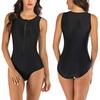 Lady's Swimsuit One-Piece Suits Training Sport Bathing Suits Sleeveless Swimwear Athletic Zipper Surfing Swimwear