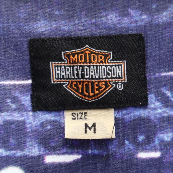 HARLEY DAVIDSON Overall handle Short sleeve Open collar shirt M Navy Men's Used