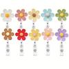 2D 1pc Colorful Flower Pull Tab Retractable Badge Reel for Doctors, Nurses, Students, Office Use, ID Holder