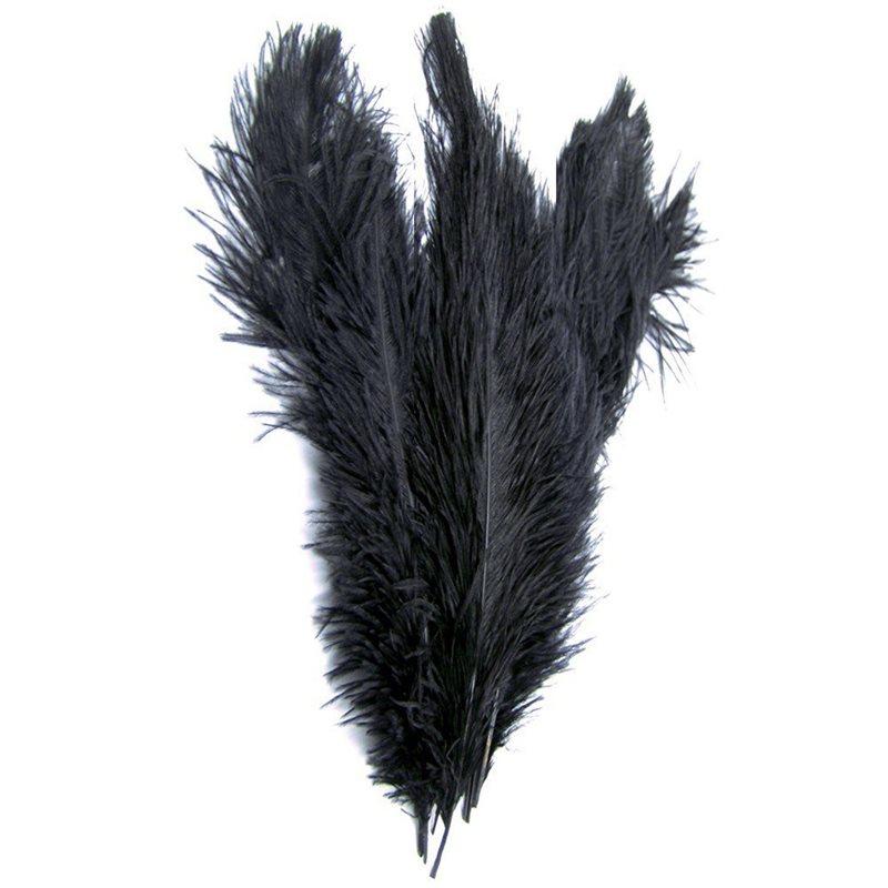 30X New Style Artificial 10-12 Inch Ostrich Feathers Great Decorations Black
