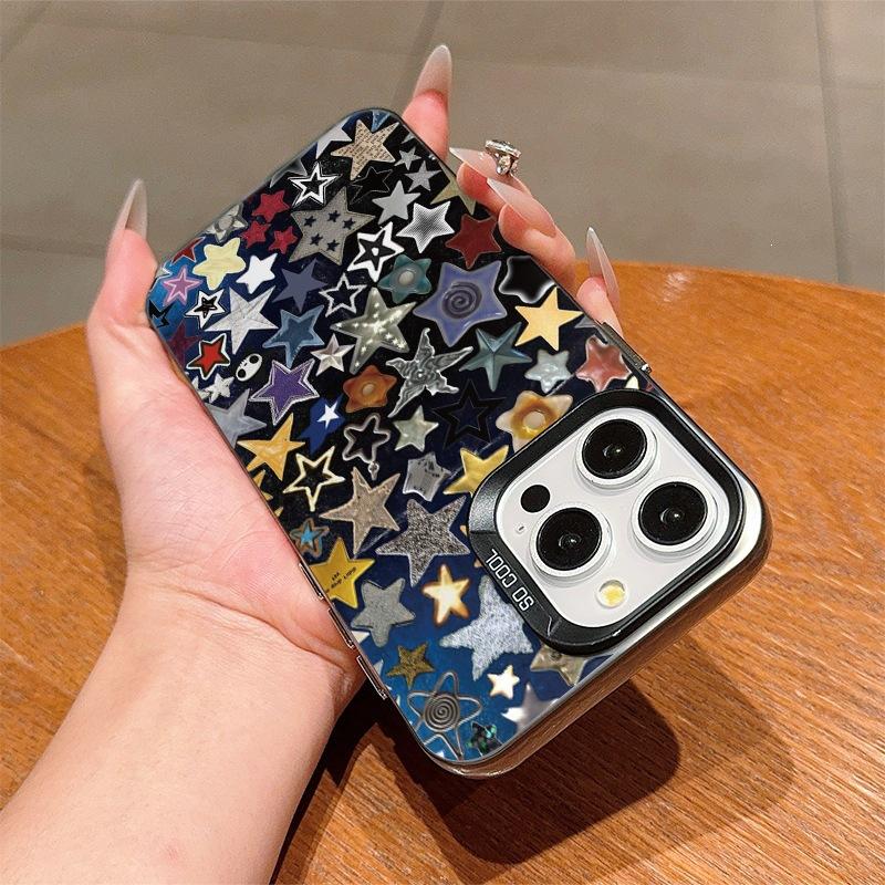 Full Screen Painted Stars for Apple 16Pro Mobile Phone Case iPhone14/15plus Cartoon 11/12/13 PM