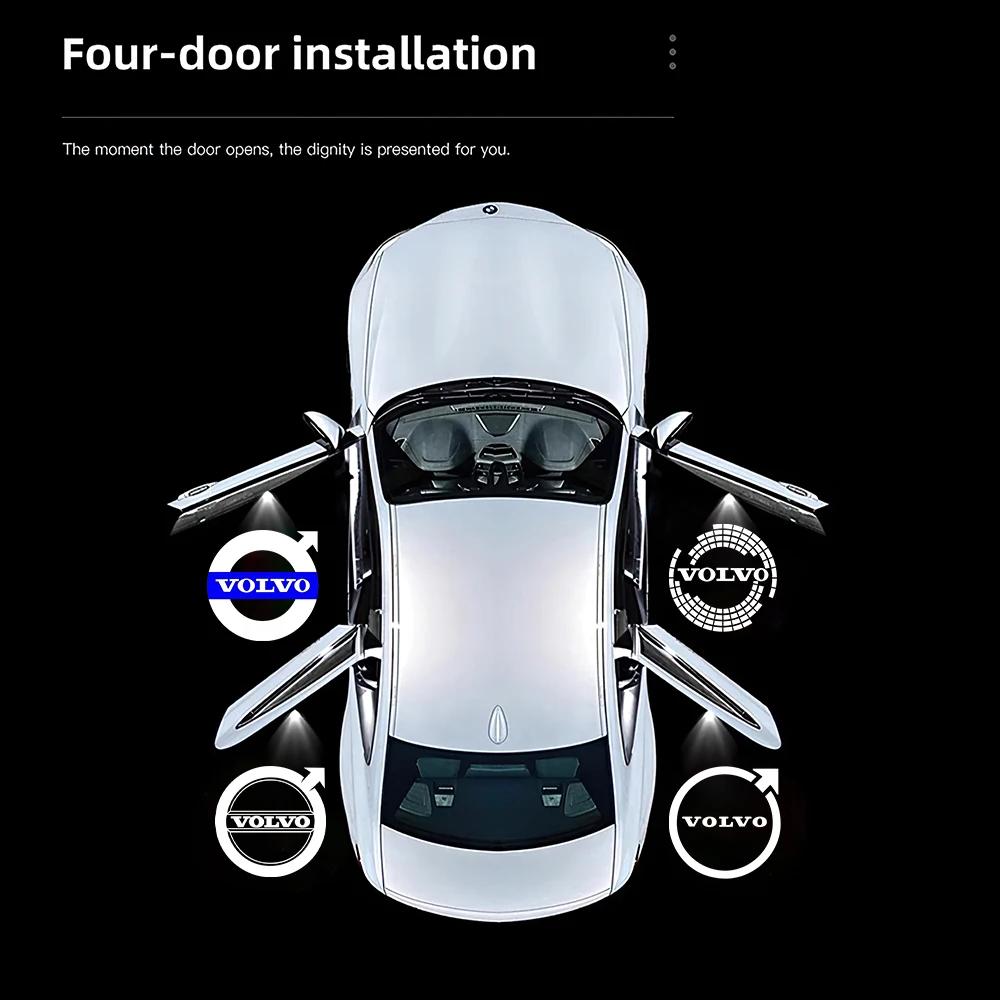 2pcs Volvo HD Car Door Welcome Light Led Projector Lamp For Xc60 Xc90 V40 V60 S60 V50 V90 S80 C40 XC40 V70 XC70 C30 C70 Rdesign