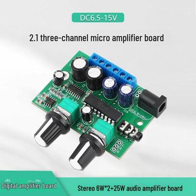 2.1 Channel 25W+12W Subwoofer 12V Class D Audio Amplifier Board Micro 030