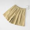 Women's High-Waisted Vintage Khaki Cotton Shorts: Summer Casual Loose Wide-Leg Slimming Pants