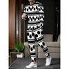 Black And White Polka Dot Stripe Print Men'S Casual Sports Set, Autumn Winter Comfortable Long Sleeve Top And Trousers 2pcs Set