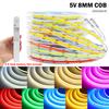 8MM COB Led Strip 5V with Motion Sensor Battery Powered 320LEDs/M Led Induction Night Light Warm White Red I Blue Green Yellow