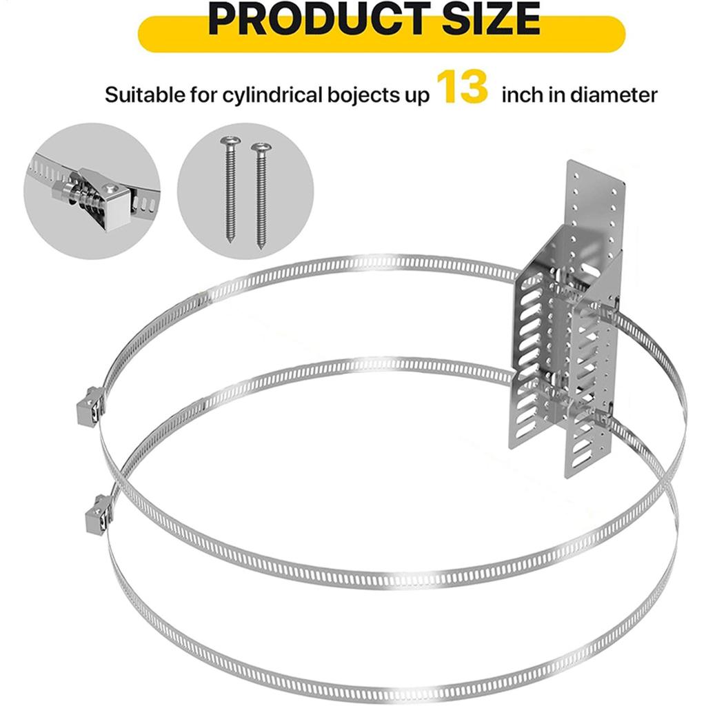 Expansion Tank Wall Bracket Thermal Expansion Tank Holder Nitrogen Propane Tank Pole Brackets for 5 Gallon Tank or 13 Inch
