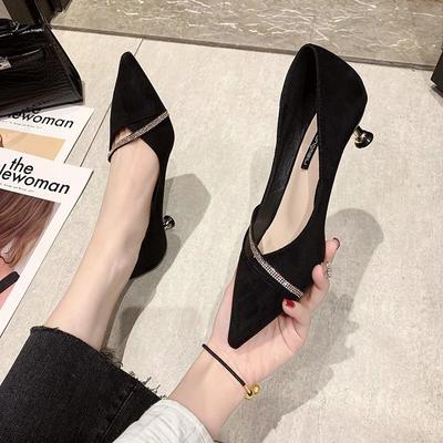 Fashion High Heels 2024 Autumn New Korean Version of Fashion Temperament Hollow French Female Pointed Thin Heel Heel Single Shoes