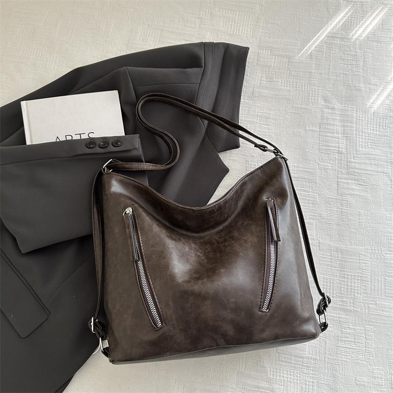 Retro Fashion Armpit Bag Women'S Autumn And Winter Commuting Large-Capacity Backpack High-Value Shoulder Tote Bag